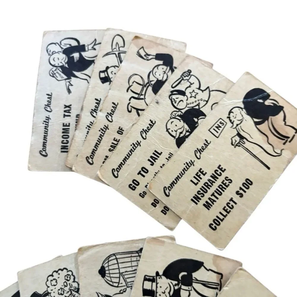Monopoly 1940’s Chance & Community Chest Cards *Complete*